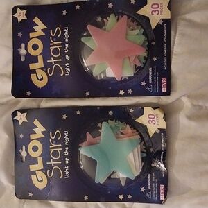Kids 2pk Glow Stars 30pcs each pk
